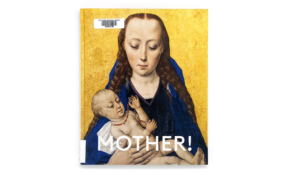 Book cover with Renaissance-style painting of a mother holding a baby.