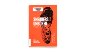 Book with cover graphic of a shoe imprint