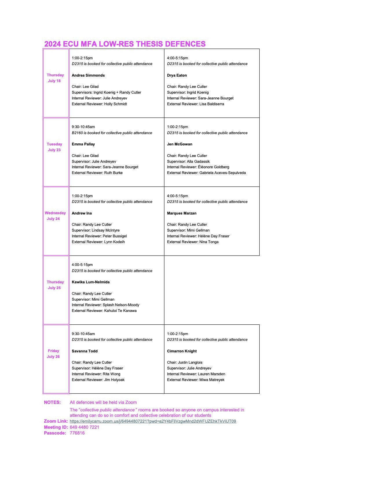 MFA Defences Schedules Public