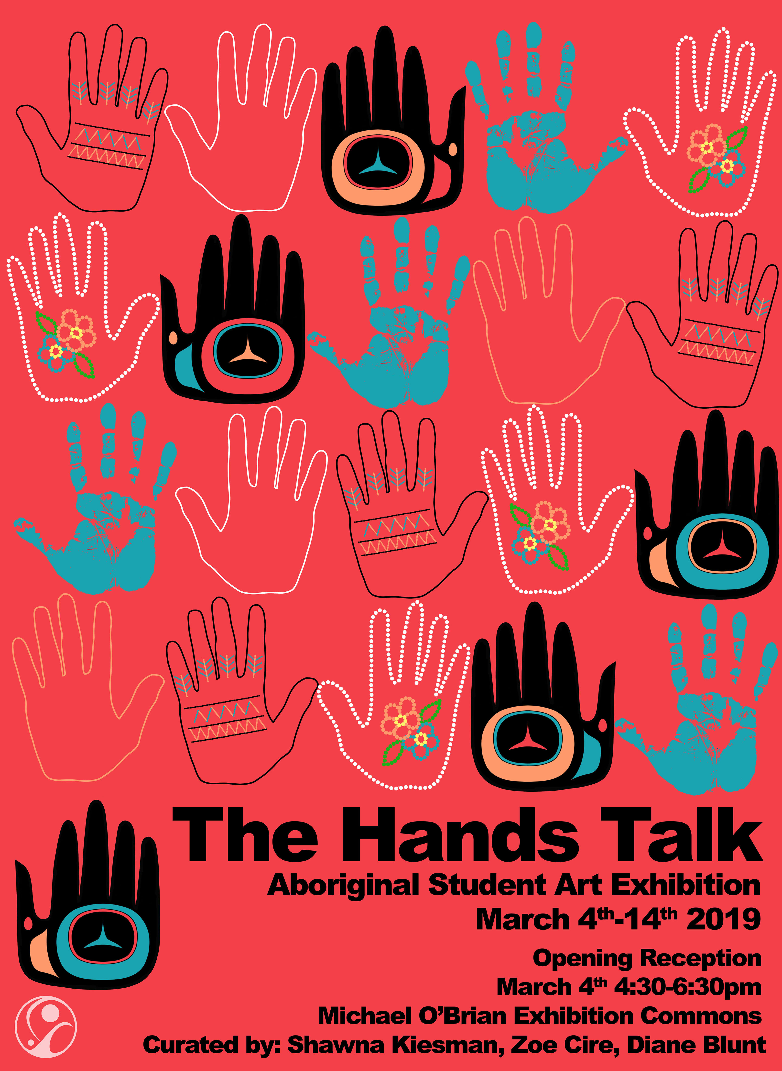 A poster from 'The Hands Talk,' the 2019 Indigenous art exhibition at ECU.