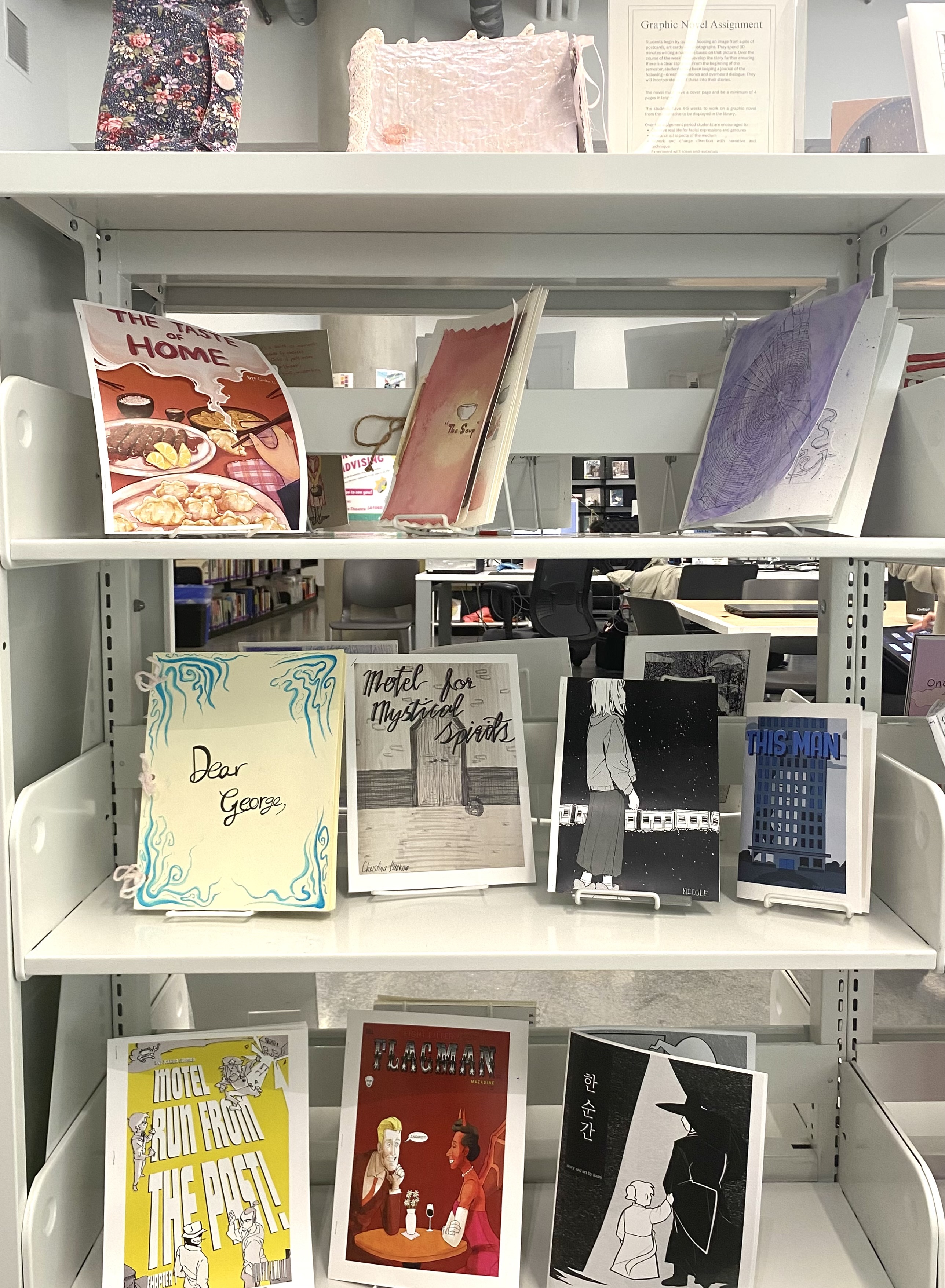 Creative Processes graphic novels display