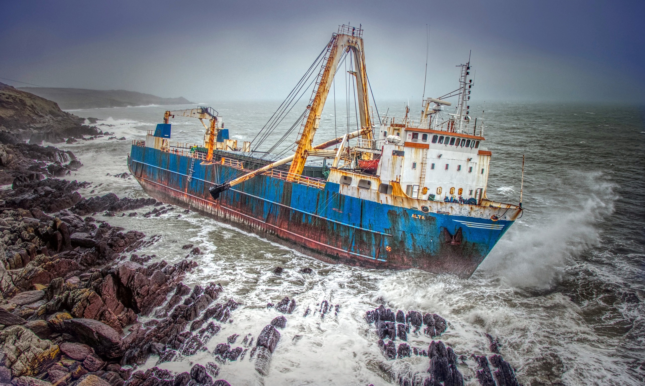 MV Alta shipwrecked off the Ballycotton coast color
