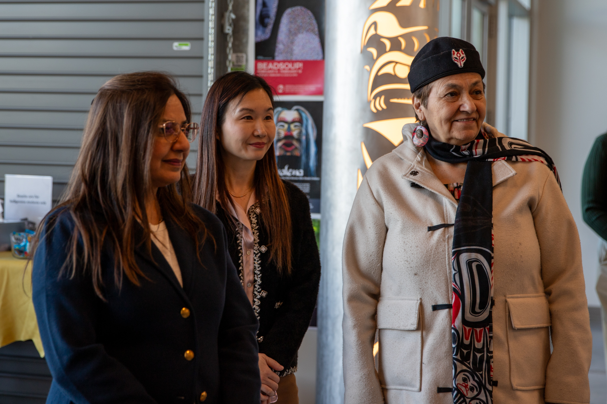 Aboriginal Gathering Place featuring Post-Secondary Education and Future Skills Minister Anne Kang, Sunita Dhir, Parliamentary Secretary for International Credentials and Joan Phillip, MLA for Vancouver-Strathcona