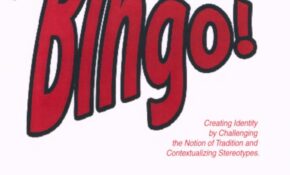 A poster from the 2002 Indigenous student art exhibition titled 'Bingo!'