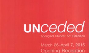 A poster from the 2015 Indigenous art exhibition titled 'UNceded.'