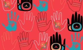 A poster from 'The Hands Talk,' the 2019 Indigenous art exhibition at ECU.