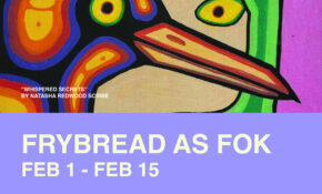 A poster for the 2024 Indigenous art exhibition at ECU titled 'Frybread as Fok.'